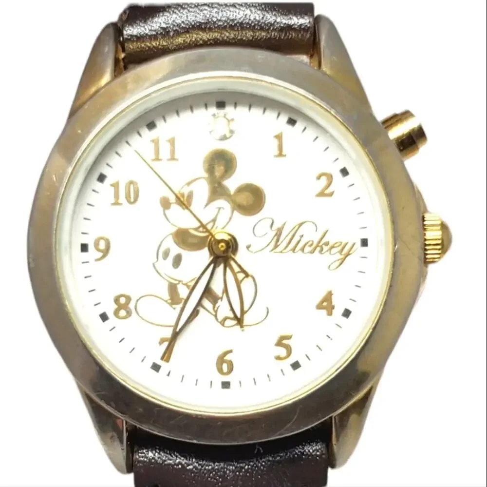 Disney Mickey Mouse Musical Gold Watch RARE H2F